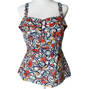 Vtg Cabi Colorful Tank Top Womens Sz 6 Retro Pinup 50s Style Rockabilly
